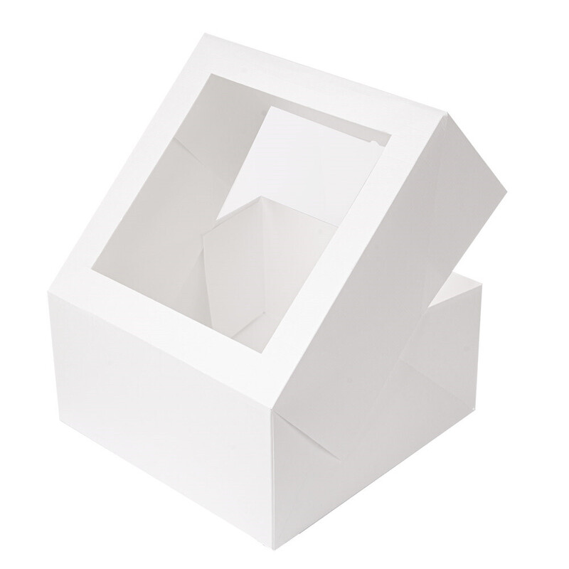 Kartonasta škatla za TORTO z oknom BELA - The Pack - 24 x 24 x 12 cm (50/1) Torte/253.28_IMG-01