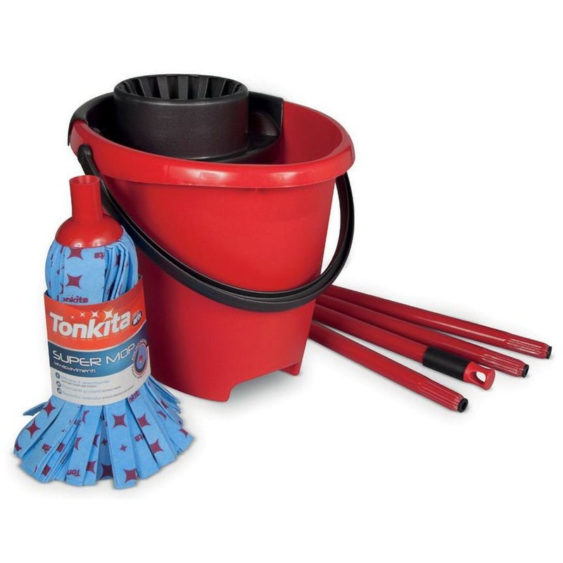MOP komplet: vedro + ročaj + resa, RDEČE Cistilni-pripomocki/4_tk0212e_1