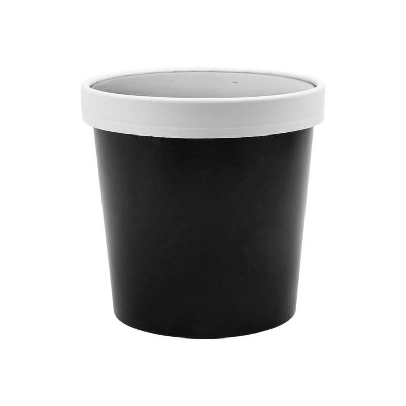 Kartonasta posoda za juho s pokrovom ČRNA 780 mL (25/1)  Juhe/226.44_IMG-01