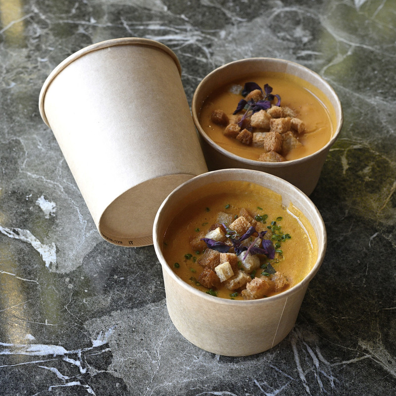 Kartonasta posoda za juho KRAFT RJAVA 360 mL (50/1 ) Juhe/QKS350-500