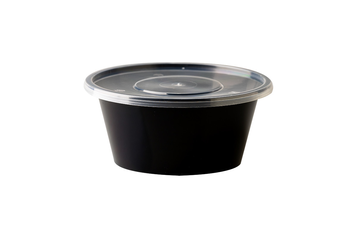 PP Črna Posoda za juho s prozornim pokrovom 750 mL (50/1) Juhe/QM750RBN_1