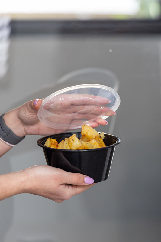 PP Črna Posoda za juho s prozornim pokrovom 750 mL (50/1) Juhe/QM750RBN