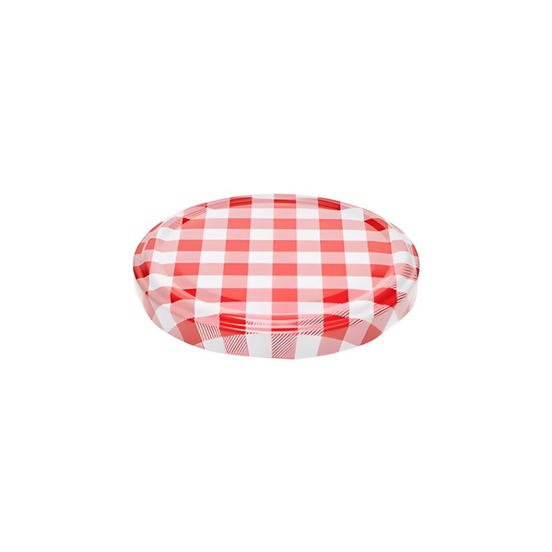 Pokrovček za kozarec za vlaganje; fi: 66 mm (5/1) Kozarci-za-vlaganje/Twist-Off-Deckel-TO-66-rot-wei-kariert