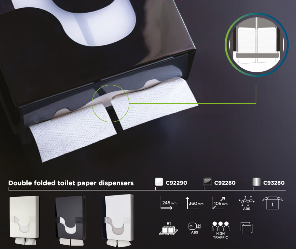 Nosilec toaletnih lističev KROM - DVOJNI, Mega mini Nosilci/C92280