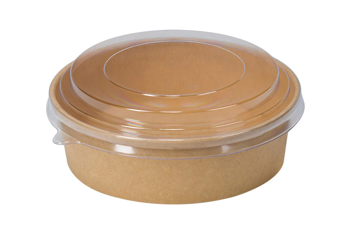 Kartonasta posoda za solato KRAFT 1100 mL Fi: 16. 5 x V: 6 cm (50/1) Solate/QM1100KRA_1_HR