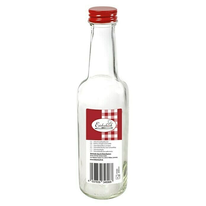 Weck steklenica OKROGLA navadna (rdeč pokrov) 250 mL (1/1) Steklenice/S3132