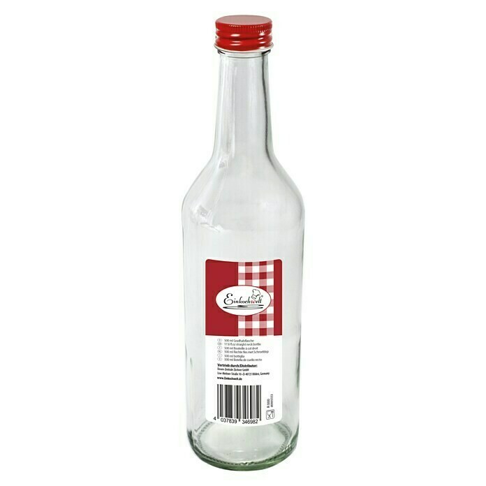 Weck steklenica OKROGLA navadna (rdeč pokrov) 500 mL (1/1) Steklenice/S3142