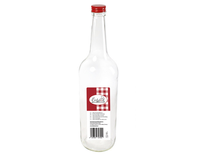 Weck steklenica OKROGLA navadna (rdeč pokrov) 1000 mL (1/1) Steklenice/S4544