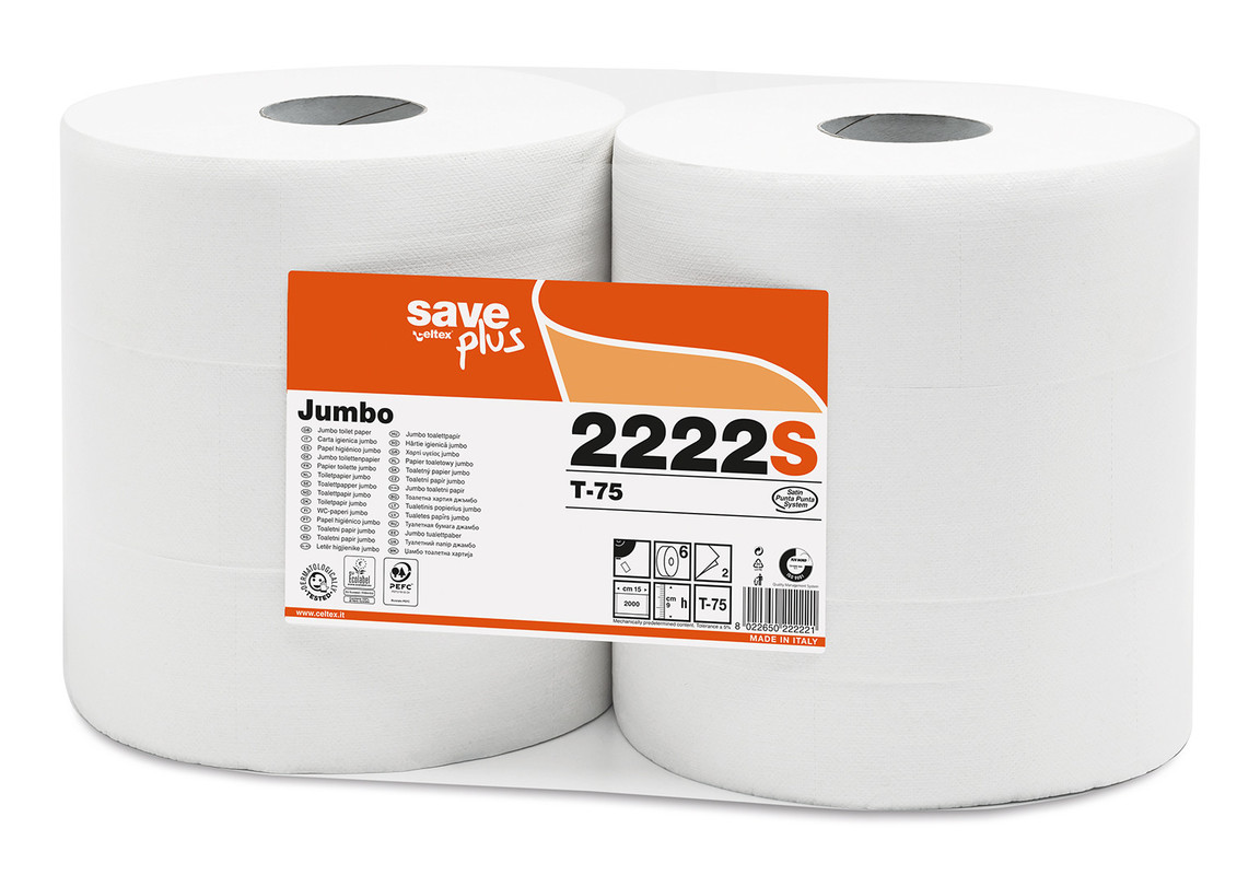 Toaletni papir Jumbo Maxi - SAVE PLUS, 2-slojni, 300 TM (6/1) Toaletni-papir/2222S