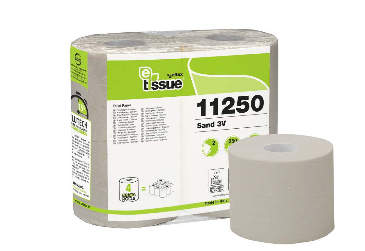 Toaletni papir rolice - E-TISSUE, 3-slojni, 250-listni (40/1) Toaletni-papir/C11250-2