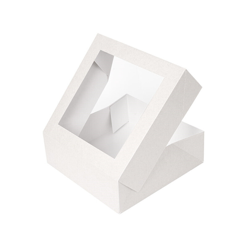 Kartonasta škatla za TORTO z oknom BELA - The Pack - 23 x 23 x 7,5 cm (50/1) Torte/253.27_IMG-02