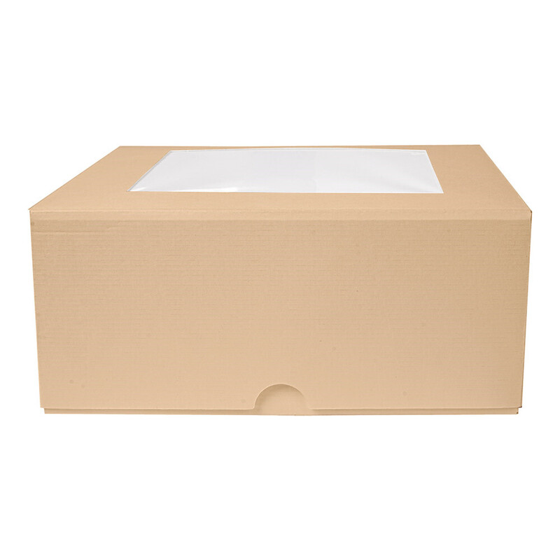 Kartonasta škatla TORTA z OKNOM - The Pack - RJAVA 18 x 18 x 7,5 cm (50/1) Torte/253.44_IMG-01