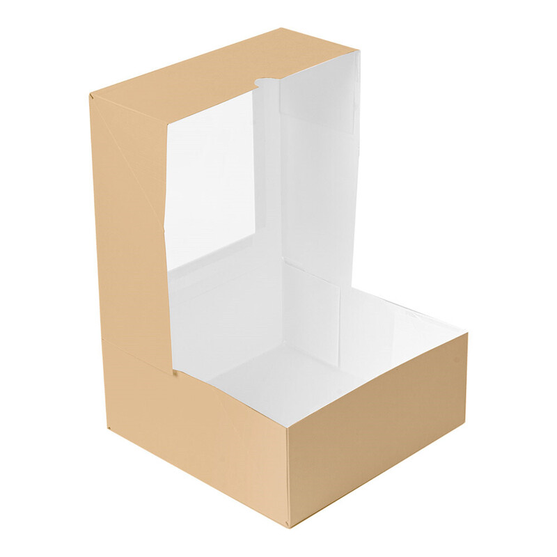 Kartonasta škatla TORTA z OKNOM - The Pack - RJAVA 18 x 18 x 7,5 cm (50/1) Torte/253.44_IMG-03