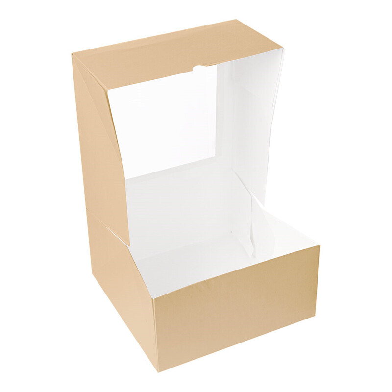 Kartonasta škatla TORTA z OKNOM - The Pack - RJAVA 24 x 24 x 12 cm (50/1) Torte/253.46_IMG-02