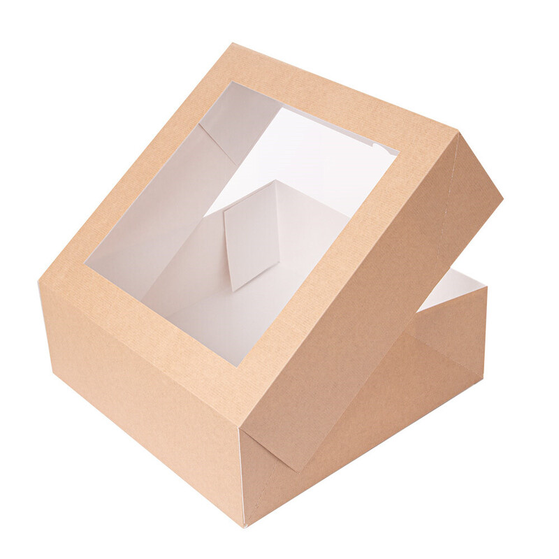 Kartonasta škatla TORTA z OKNOM - The Pack - RJAVA 28 x 28 x 10 cm (50/1) Torte/253.47_IMG-02