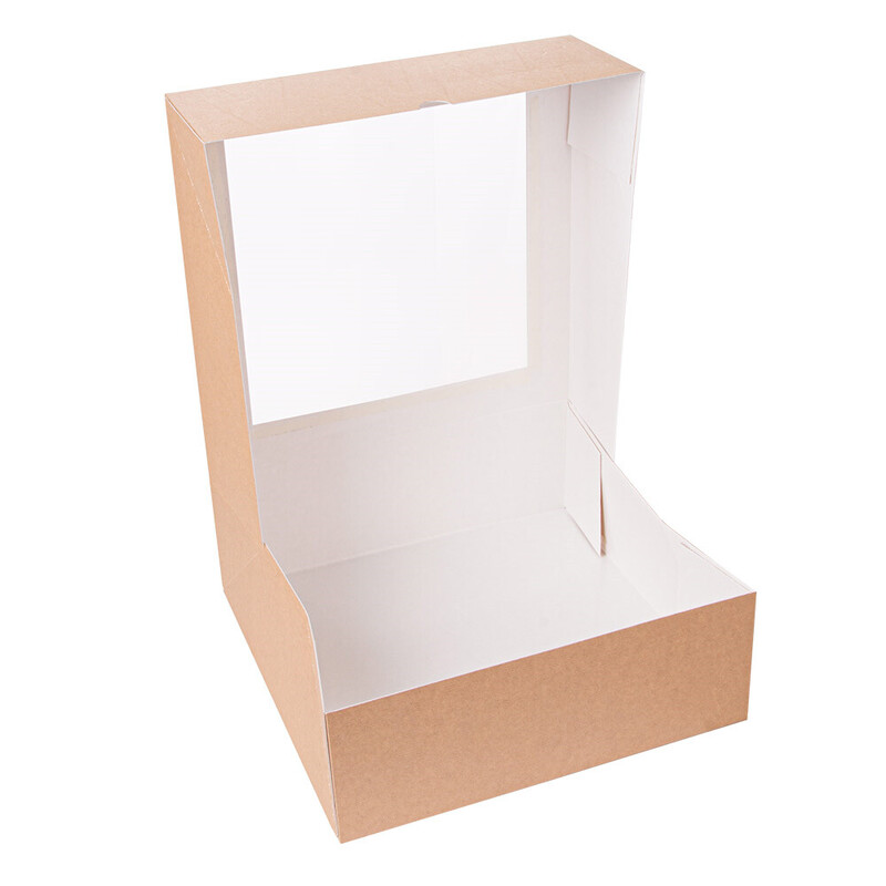 Kartonasta škatla TORTA z OKNOM - The Pack - RJAVA 28 x 28 x 10 cm (50/1) Torte/253.47_IMG-03