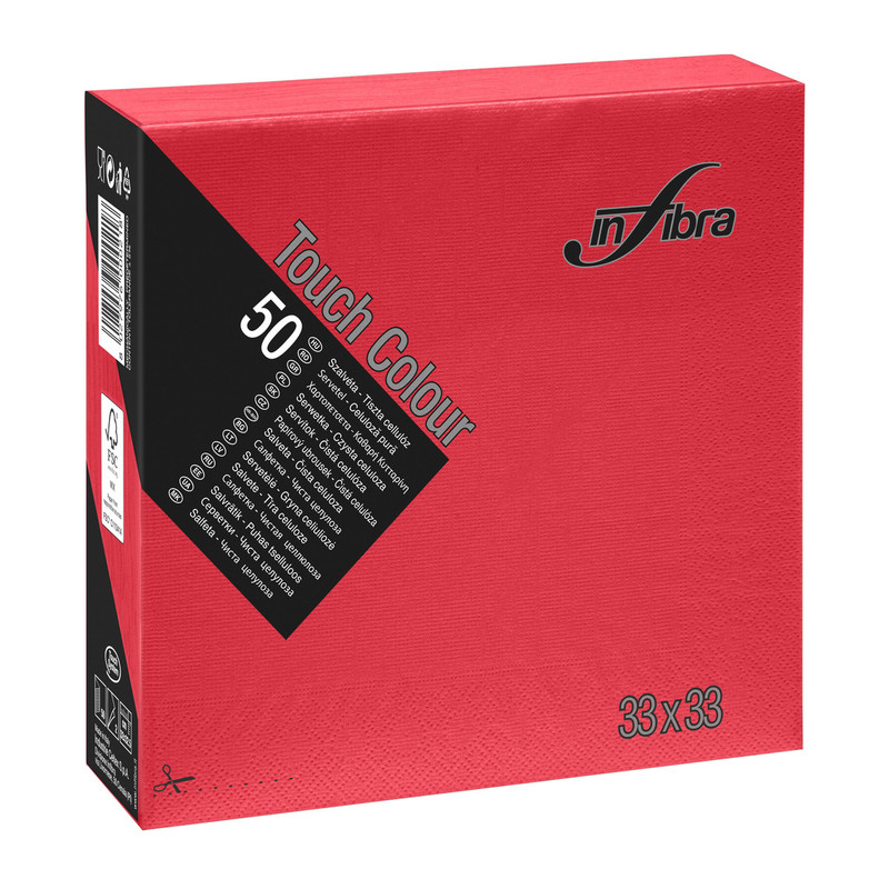 Serviet TOUCH 33 x 33 cm, RAZLIČNIH BARV, 2-slojni (3000/1) Touch/I-0297-Rosso