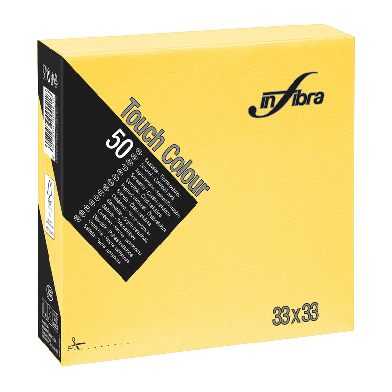 Serviet TOUCH 33 x 33 cm, RAZLIČNIH BARV, 2-slojni (3000/1) Touch/I-0298-Giallo