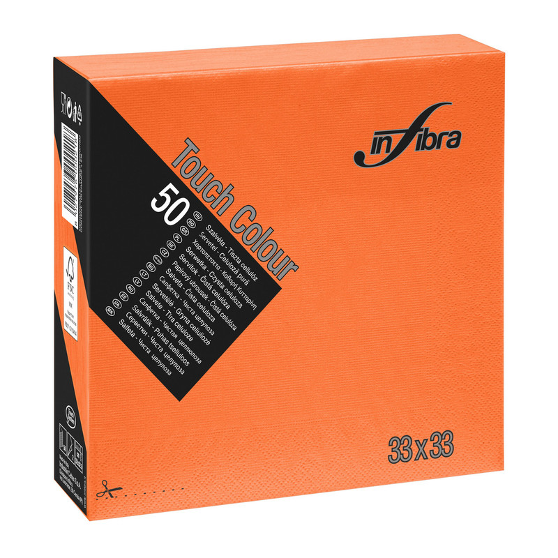 Serviet TOUCH 33 x 33 cm, RAZLIČNIH BARV, 2-slojni (3000/1) Touch/I-0331-Arancio