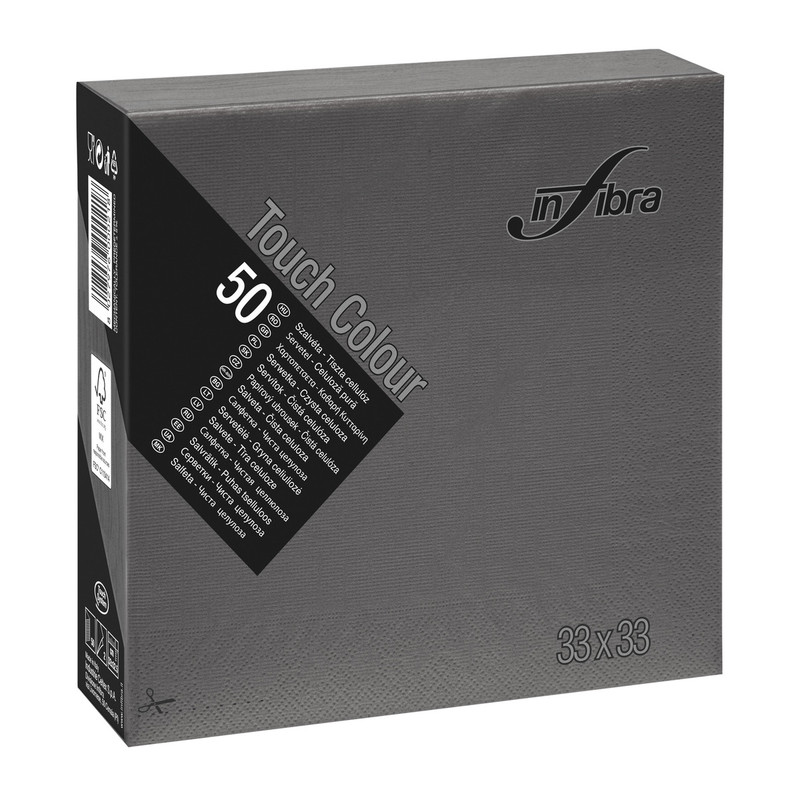 Serviet TOUCH 33 x 33 cm, RAZLIČNIH BARV, 2-slojni (3000/1) Touch/I-0334-Nero