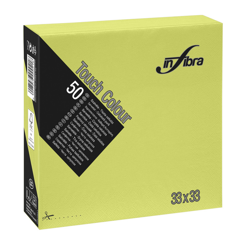 Serviet TOUCH 33 x 33 cm, RAZLIČNIH BARV, 2-slojni (3000/1) Touch/I-0640-Verde-lime