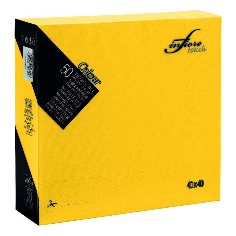 Servieti TOUCH 40 x 40 cm, RAZLIČNIH BARV, 2-slojni (3000/1) Touch/I-0703-Infiore_Touch_Giallo-0298