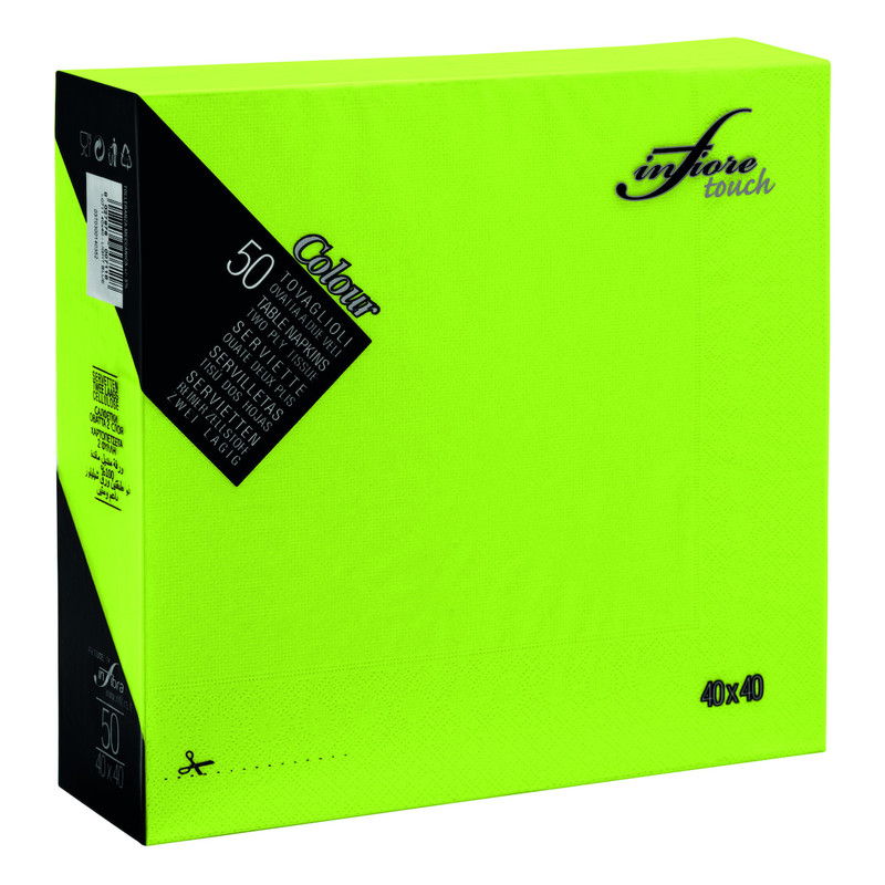 Servieti TOUCH 40 x 40 cm, RAZLIČNIH BARV, 2-slojni (3000/1) Touch/I-0709-Infiore_Touch_Verde-Mela-0880