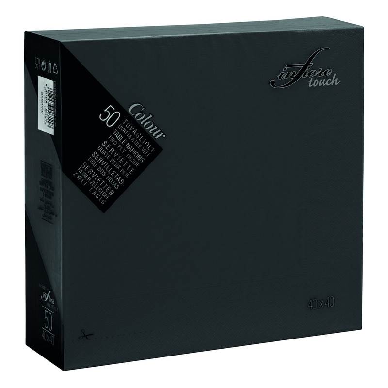 Servieti TOUCH 40 x 40 cm, RAZLIČNIH BARV, 2-slojni (3000/1) Touch/I-0713-Infiore_Touch_Nero-0334