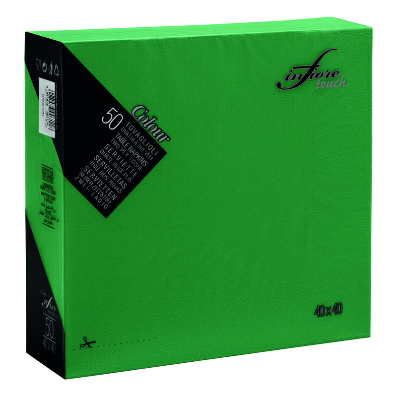 Servieti TOUCH 40 x 40 cm, RAZLIČNIH BARV, 2-slojni (3000/1) Touch/I-0714-Infiore_Touch_Verde-Foresta-304