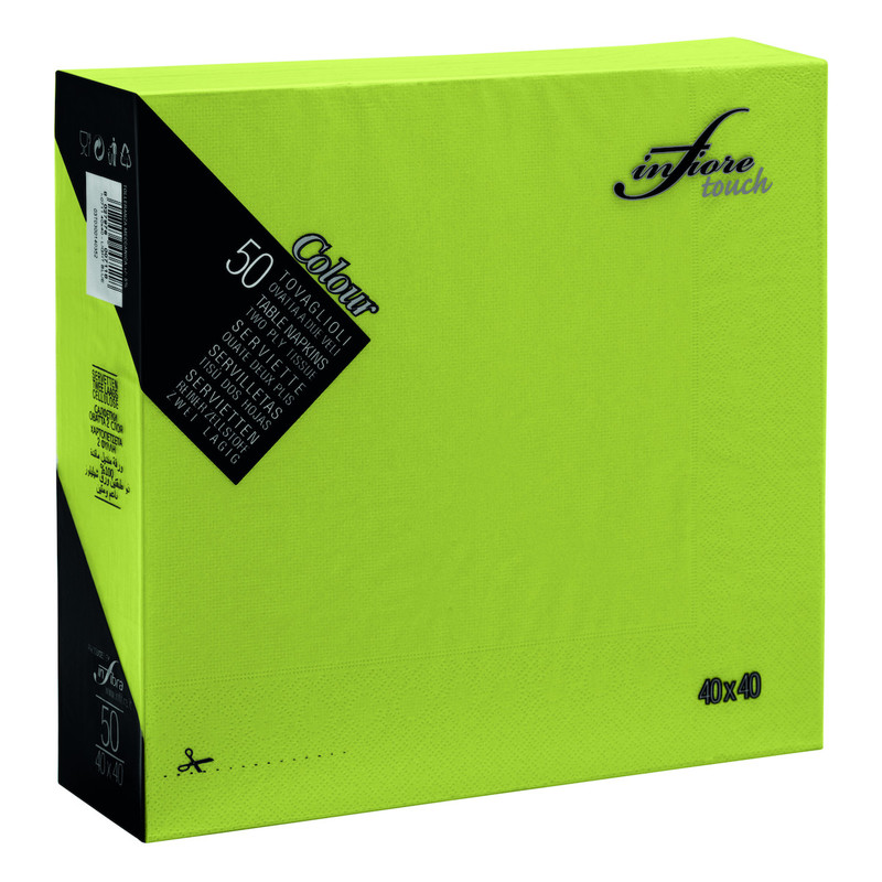 Servieti TOUCH 40 x 40 cm, RAZLIČNIH BARV, 2-slojni (3000/1) Touch/I-0715-Infiore_Touch_Verde-Lime-0640