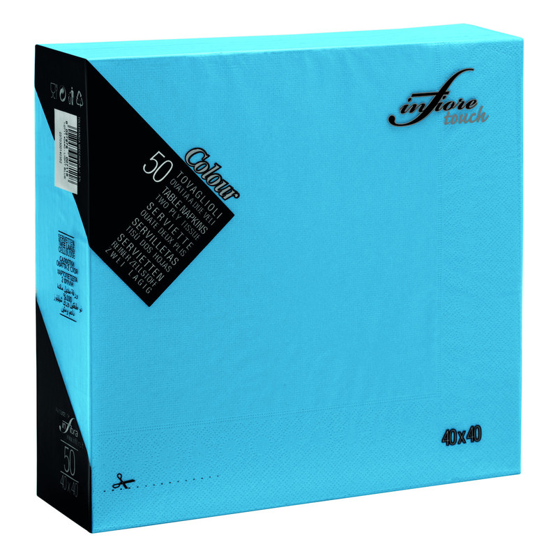 Servieti TOUCH 40 x 40 cm, RAZLIČNIH BARV, 2-slojni (3000/1) Touch/I-0840-Infiore_Touch_Turchese-838