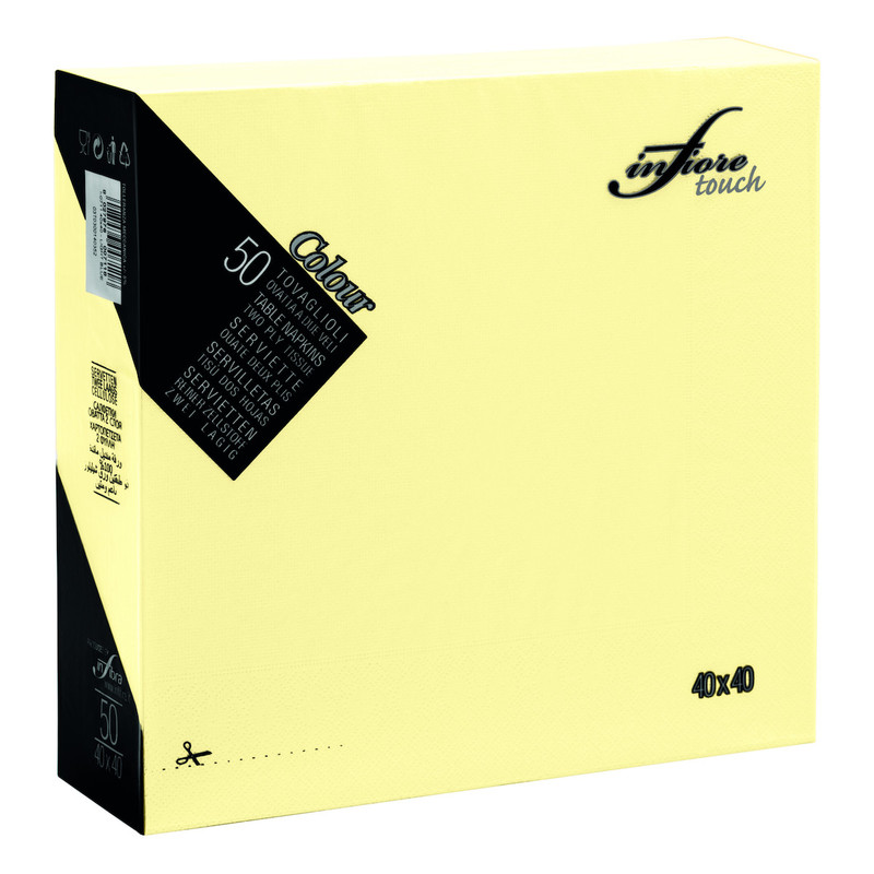 Servieti TOUCH 40 x 40 cm, RAZLIČNIH BARV, 2-slojni (3000/1) Touch/I-0852-Infiore_Touch_Panna