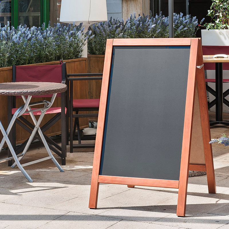 Oglasna lesena dvostranska tabla ČRNA 65 x 80 x 115 cm (1 kos) Trgovina/180.44.IMG-02