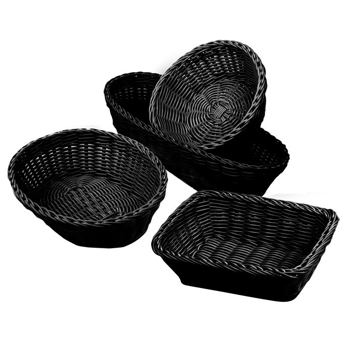 Košarica pletena ČRNA Fi: 20 x 8 cm (12 kosov) Trgovina/207.76.IMG-01