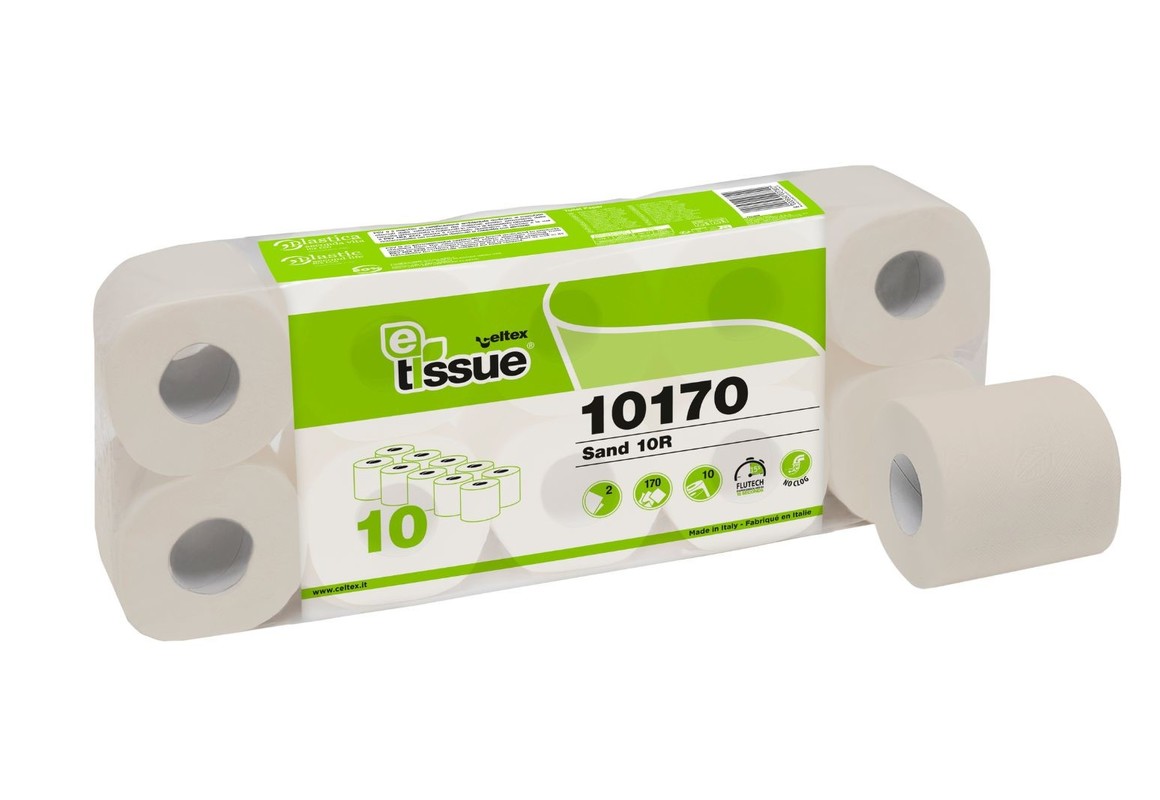 Toaletni papir rolice SAND; E-TISSUE, 2-slojni, 170-listni (120/1) Vse-je-zeleno/C10170_1