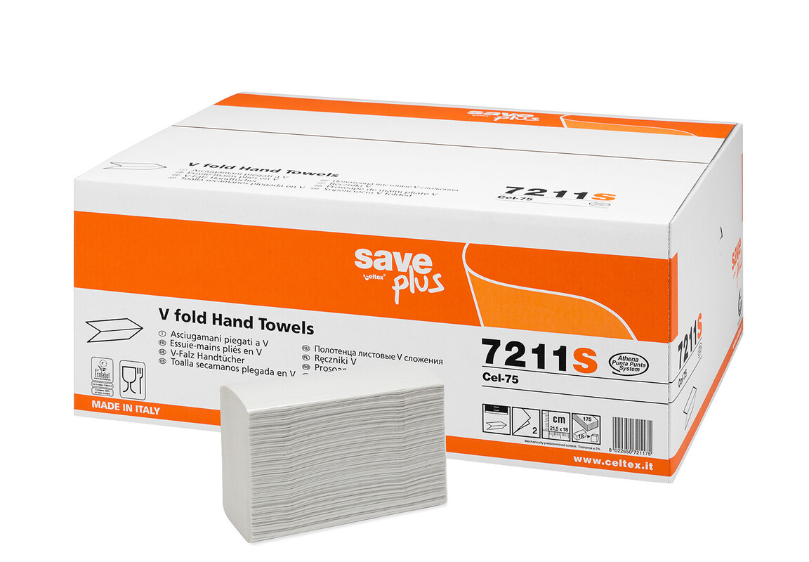 Papirnata zloženka - SAVE PLUS "V" 2-slojna (3150/1) brisacke/7211S