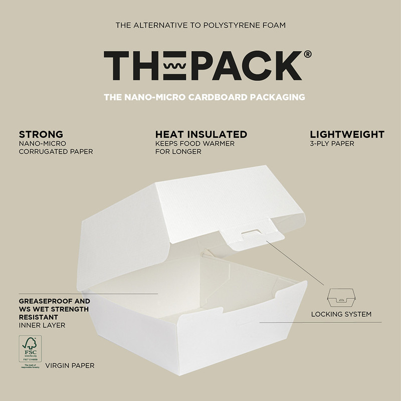Kartonasta embalaža za BURGER - ThePack - BELA (17,6 x 16,8 x 7,8 cm) (50/1) burgerji/234.22_IMG-05