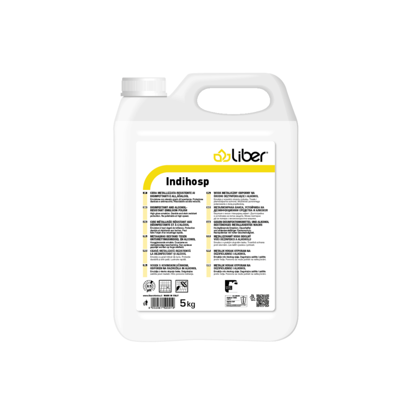 Čistilo INDIHOSP za tla, vosek s kovinskim učinkom LIBER 5 kg cistila/LIBER_MOCKUPS_Indihosp_5kg