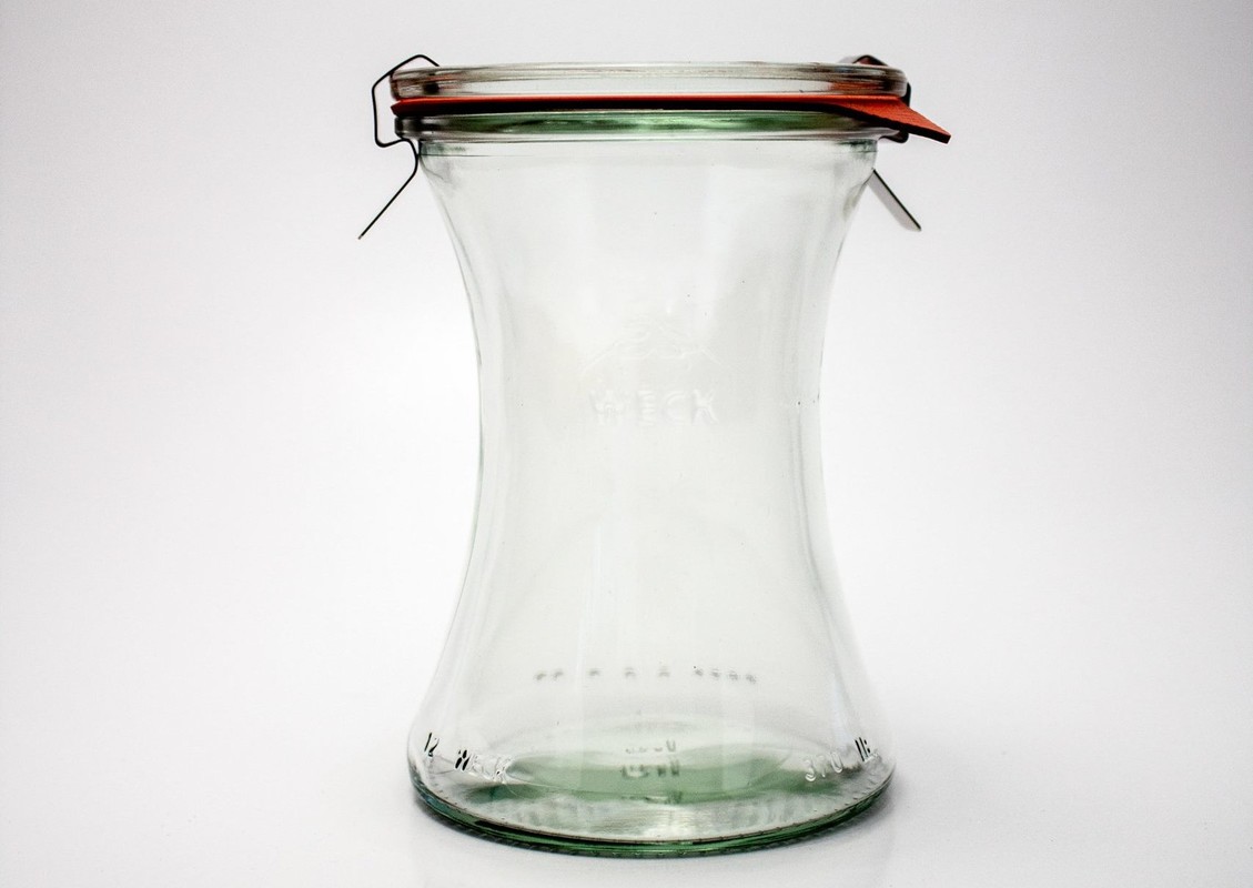 Weck steklen kozarec oblika KONVEKSNA 370ml.(1/1) einkochwelt-kozarci/996