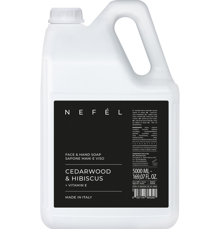 Milo za obraz in roke Nefel - CEDARWOOD in HIBISKUS 5L hotelska-kozmetika/nefel_cedarwood_and_hibiscus_face_and_hand_soap_tanicaml