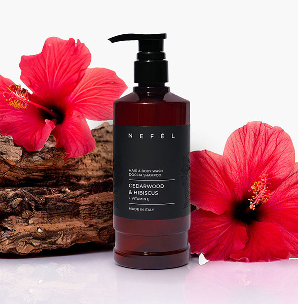 Gel za telo in šampon Nefel - BERGAMOT & VERVAIN 480 mL (1/1) hotelska-kozmetika/nefel_hair_and_body_wash_cedarwood_and_hibiscus_flaconeml_profumo-1