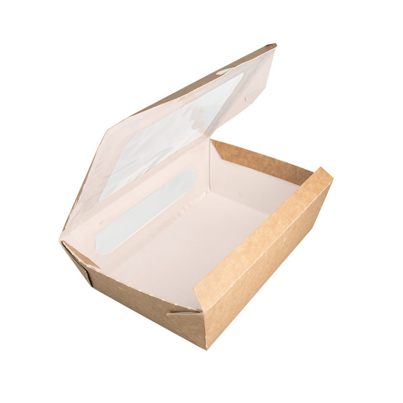 Kartonasta posoda za solato z oknom KVADRAT 1200 mL, 20,4 x 14,2 x V:6 cm (50/1) kartonasta-embalaza/226.92_IMG-03