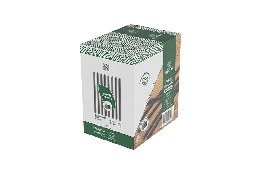 Slamice BIO papirnate ČRNE-box, V:14 cm - fi 0,6 cm (250/1) kozarci-krozniki-in-pribor/Q0614BUKFSC