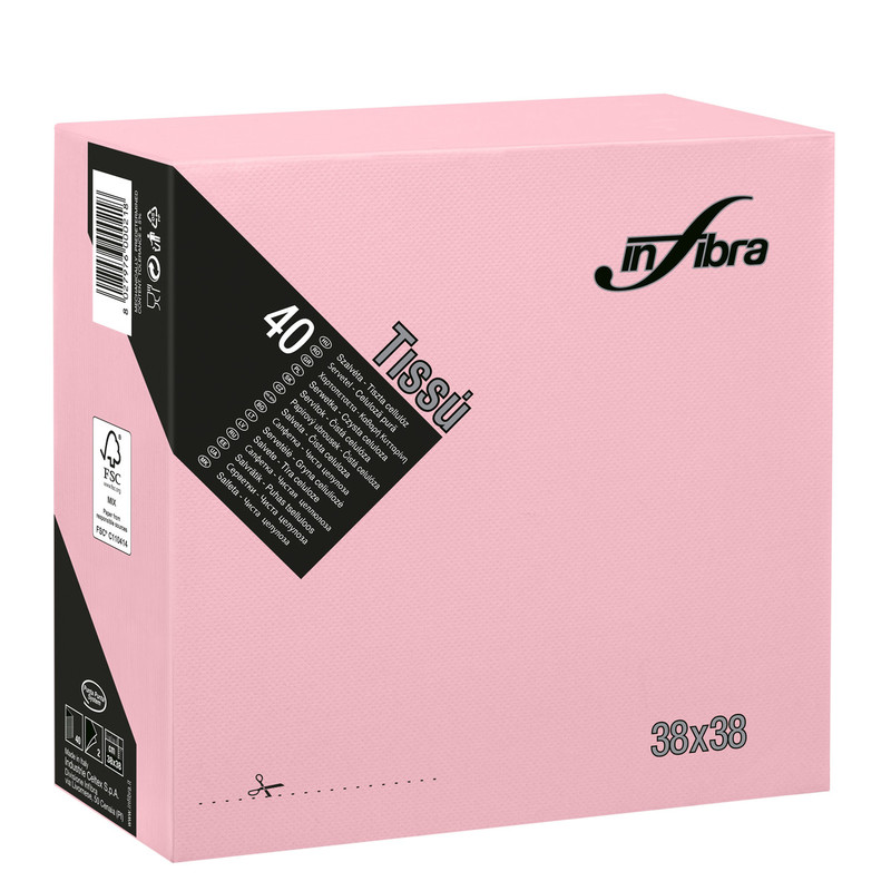 Servieti TISSUE 38 x 38 cm, RAZLIČNIH BARV, 2-slojni (1440/1) linija-tissue/I-0528-Rosa