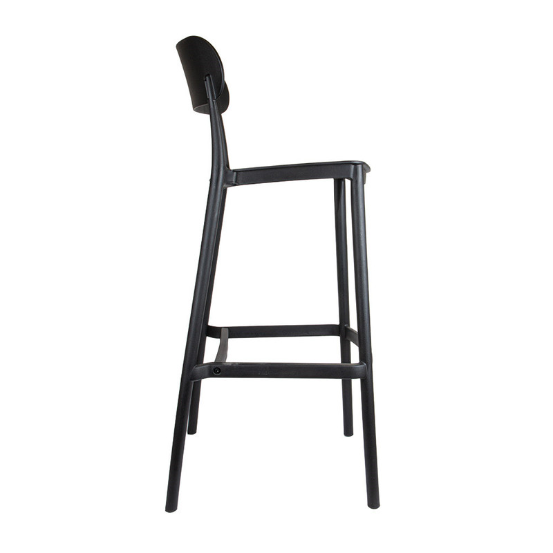 Barski stol z naslonom SUPRA-TEK ČRN PP, 52 x 46 x 102 cm (4 kosi)  mize-in-stoli/270.52-IMG-01