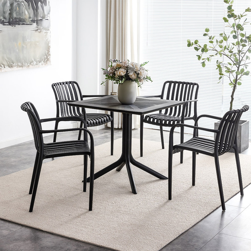 Vrtni stol SUPRA-TEK oval ČRN PP, 51 x 49 x 73 cm (4 kosi) mize-in-stoli/270.55-IMG-PLACEMENT