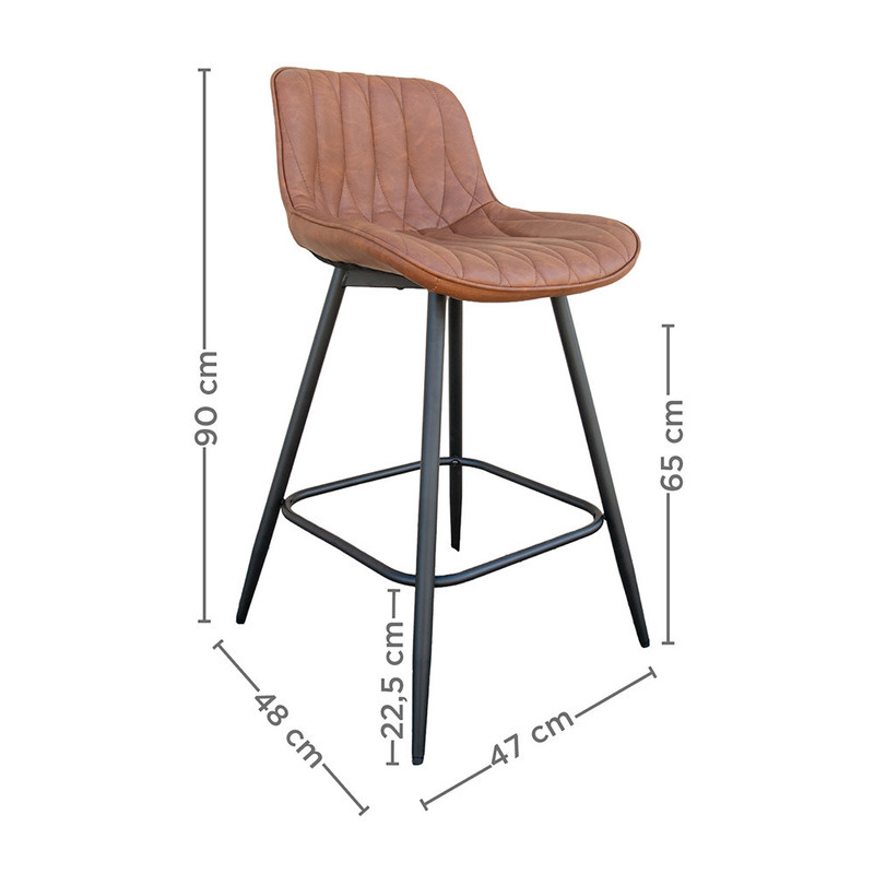 Barski stol z naslonom SUPRA-TEK ČRNO/RJAV PP oblazinjen, 47 x 48 x 90 cm (2 kosa) mize-in-stoli/278.90-IMG-05