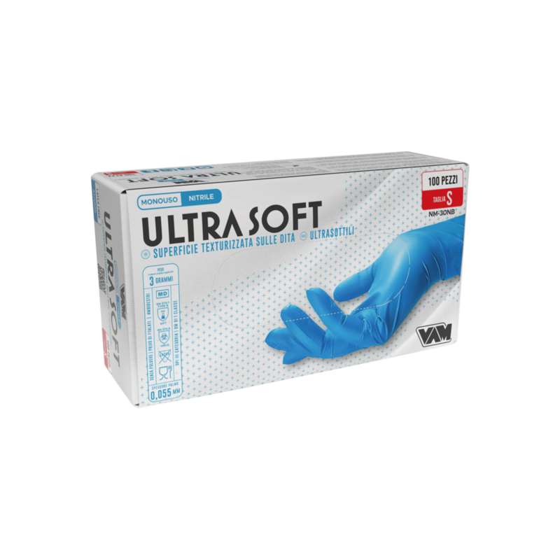 Rokavice nitril brez pudra MODRE Large, Ultrasoft (100/1) rokavice-in-zascitna-oprema/ULTRASOFT-Ultrasoft-blu-Videocamera_3