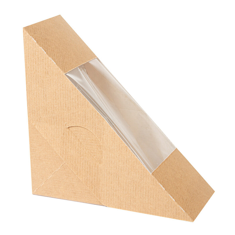 Kartonasta škatla za TRI. sendvič RJAVA - The Pack - 12,4 x 12,4 x 5,5 cm (50/1) sendvici-in-hot-dogi/253.56_IMG-01