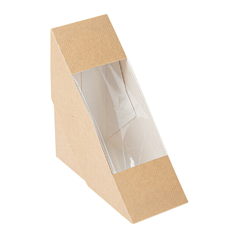 Kartonasta škatla za TRI. sendvič RJAVA - The Pack - 12,4 x 12,4 x 5,5 cm (50/1) sendvici-in-hot-dogi/253.56_IMG-MAIN